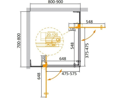 Купить Душевой уголок 80-90х70-80 см Cezares SLIDER-AH-2-70/80-80/90-GRIGIO-NERO серое в магазине сантехники Santeh-Crystal.ru