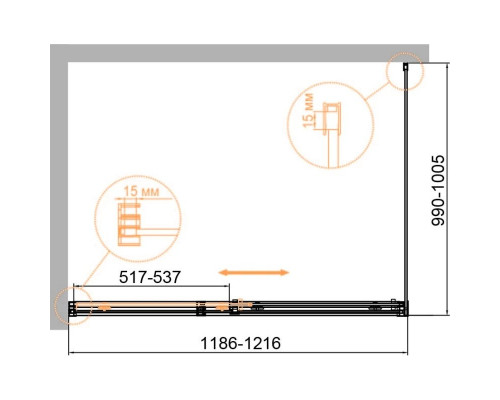 Приобрести Душевой уголок 120х100 см Cezares DUET SOFT-M-AH-1-120/100-C-Cr прозрачное в магазине сантехники Santeh-Crystal.ru