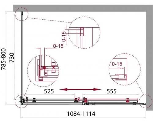 Заказать Душевой уголок 110x80 см BelBagno ACQUA-AH-1-110/80-C-Cr прозрачное в магазине сантехники Santeh-Crystal.ru