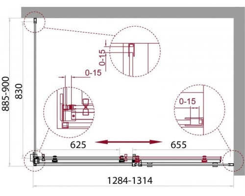 Заказать Душевой уголок 130x90 см BelBagno ACQUA-AH-1-130/90-C-Cr прозрачное в магазине сантехники Santeh-Crystal.ru
