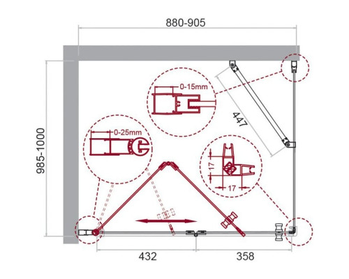 Приобрести Душевой уголок 90х100 см BelBagno Albano ALBANO-ASH-1-90/100-C-Cr прозрачное в магазине сантехники Santeh-Crystal.ru