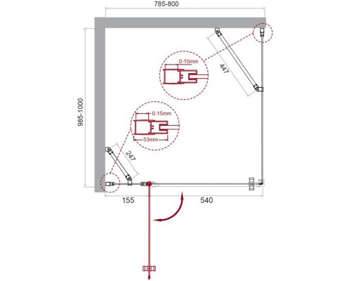 Купить Душевой уголок 80х100 см BelBagno Etna ETNA-AH-12-80/100-C-Cr прозрачное в магазине сантехники Santeh-Crystal.ru