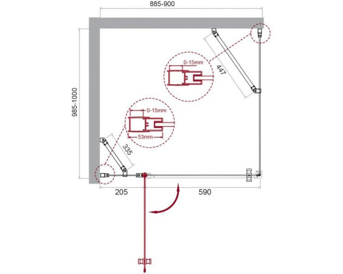 Купить Душевой уголок 90х100 см BelBagno Etna ETNA-AH-12-90/100-C-Cr прозрачное в магазине сантехники Santeh-Crystal.ru