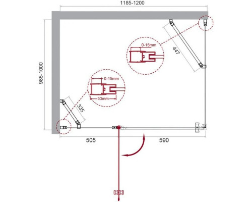 Приобрести Душевой уголок 120х100 см BelBagno Etna ETNA-AH-12-120/100-C-Cr прозрачное в магазине сантехники Santeh-Crystal.ru