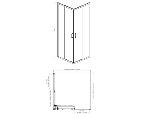 Купить Душевой уголок 90х90 см Aquatek AQ ARI KV 09020CH прозрачное в магазине сантехники Santeh-Crystal.ru
