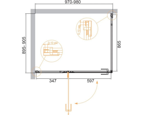 Купить Душевой уголок 98х90 см Cezares BELLAGIO-AH-1-100/90-C-NERO прозрачное в магазине сантехники Santeh-Crystal.ru