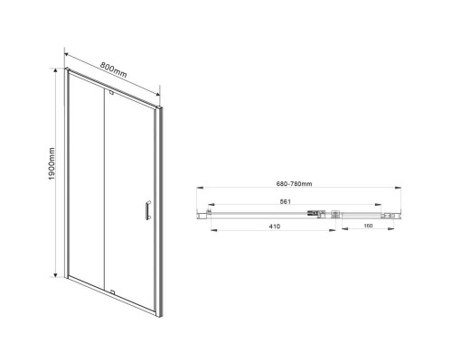 Заказать Душевой уголок 68,6-78,6х80 см Vincea Intra VSR-1I708080CL прозрачное в магазине сантехники Santeh-Crystal.ru