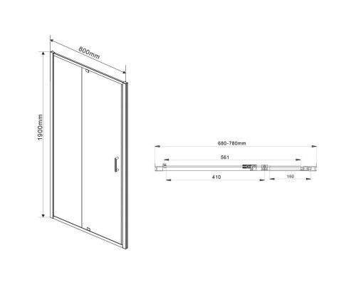 Приобрести Душевой уголок 68,6-78,6х90 см Vincea Intra VSR-1I708090CL прозрачное в магазине сантехники Santeh-Crystal.ru