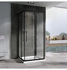 Душевой уголок 100х100 см Abber Schwarzer Diamant AG02100BH-S100B прозрачное