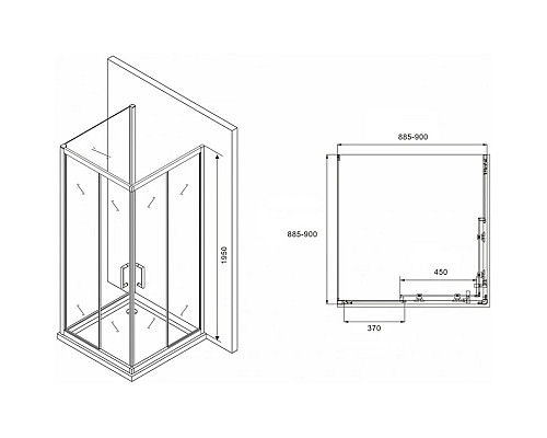 Santeh-Crystal.ru: Душевой уголок 90х90 см Abber Schwarzer Diamant AG02090B-S90B прозрачное Приобрести Душевой уголок 90х90 см Abber Schwarzer Diamant AG02090B-S90B прозрачное в магазине сантехники Santeh-Crystal.ru