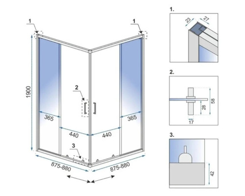 Приобрести Душевой уголок 88х88 см Rea Punto REA-K4801 прозрачное в магазине сантехники Santeh-Crystal.ru