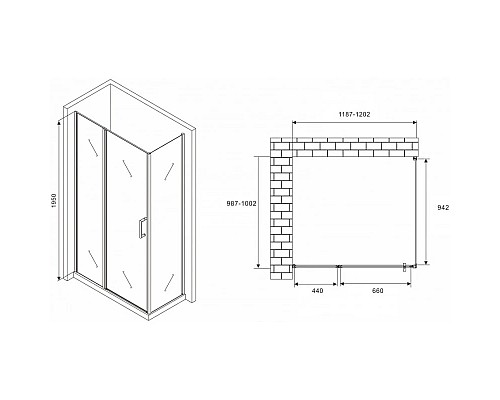 Заказать Душевой уголок 120х100 см Abber Sonnenstrand AG04120S-S100 прозрачное в магазине сантехники Santeh-Crystal.ru