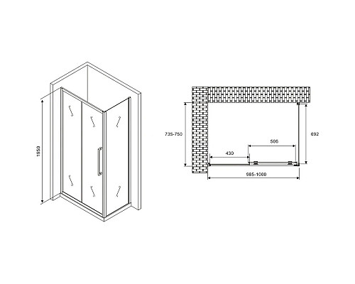 Santeh-Crystal.ru: Душевой уголок 100х75 см Abber Schwarzer Diamant AG30100H-S75 прозрачное Заказать Душевой уголок 100х75 см Abber Schwarzer Diamant AG30100H-S75 прозрачное в магазине сантехники Santeh-Crystal.ru