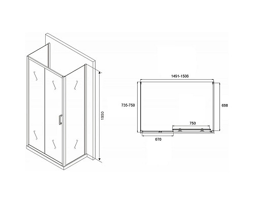 Santeh-Crystal.ru: Душевой уголок 150х75 см Abber Schwarzer Diamant AG30150B-S75B-S75B прозрачное Заказать Душевой уголок 150х75 см Abber Schwarzer Diamant AG30150B-S75B-S75B прозрачное в магазине сантехники Santeh-Crystal.ru