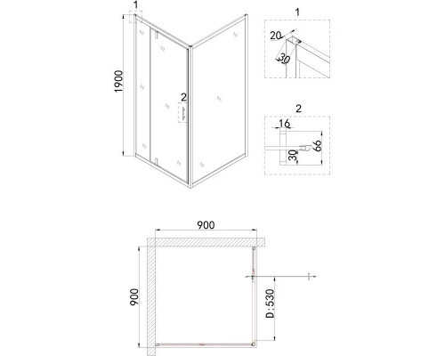 Приобрести Душевой уголок 90х90 см Niagara NG-43-9AG-A90G прозрачное в магазине сантехники Santeh-Crystal.ru