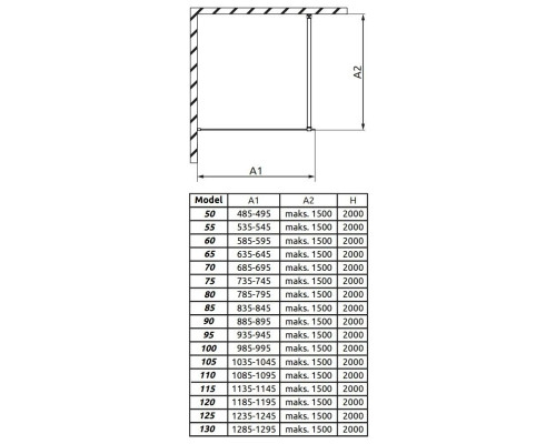 Купить Неподвижная перегородка Radaway Modo New Black II Frame 100 прозрачное в магазине сантехники Santeh-Crystal.ru