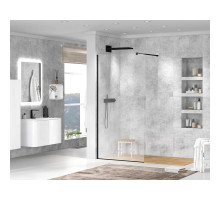 Неподвижная перегородка 125 см Cezares LIBERTA-L-1-125-C-NERO прозрачное