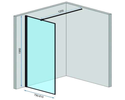 Купить Неподвижная перегородка 80х195 см Rea Bler REA-K7637 прозрачное в магазине сантехники Santeh-Crystal.ru