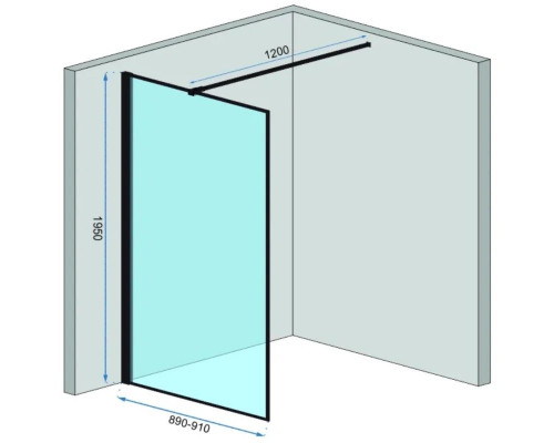 Заказать Неподвижная перегородка 90х195 см Rea Bler REA-K7638 прозрачное в магазине сантехники Santeh-Crystal.ru