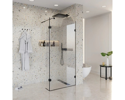 Купить Неподвижная перегородка 90 см Niagara NG-682-90BLACK прозрачное в магазине сантехники Santeh-Crystal.ru