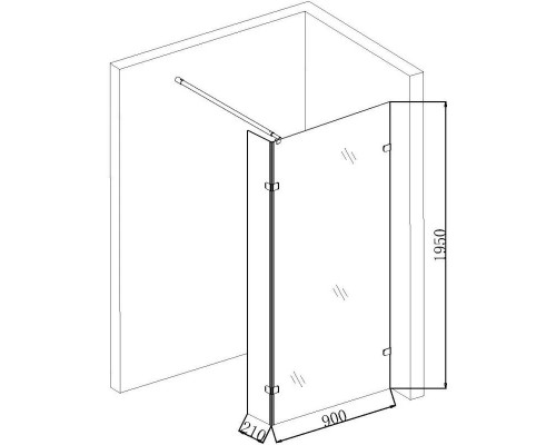 Купить Неподвижная перегородка 90 см Niagara NG-682-90BLACK прозрачное в магазине сантехники Santeh-Crystal.ru