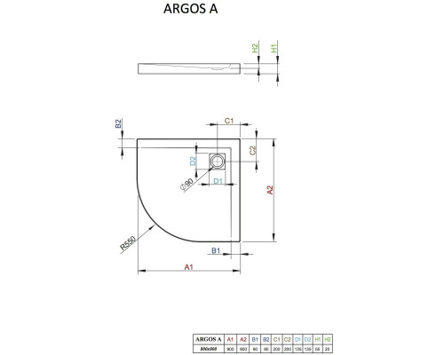 Приобрести Акриловый поддон 90x90 см Radaway Argos A 4AA99-01 в магазине сантехники Santeh-Crystal.ru