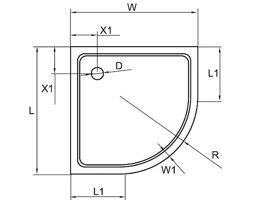 Купить Акриловый поддон 90x90 см Cezares TRAY-A-R-90-550-15-W в магазине сантехники Santeh-Crystal.ru