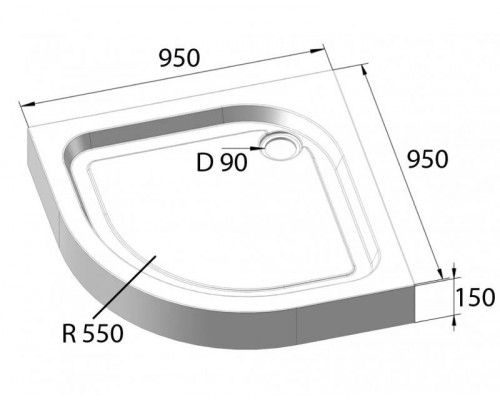 Заказать Акриловый поддон 95x95 см BelBagno TRAY-BB-R-95-550-15-W в магазине сантехники Santeh-Crystal.ru