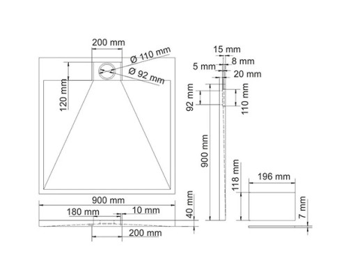 Купить Поддон из литого мрамора  90x90 см WasserKRAFT Alme 15T03 в магазине сантехники Santeh-Crystal.ru
