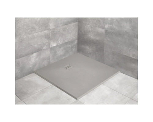 Купить Поддон из литого мрамора 100x100 см Radaway Kyntos C Cemento HKC100100-74 в магазине сантехники Santeh-Crystal.ru
