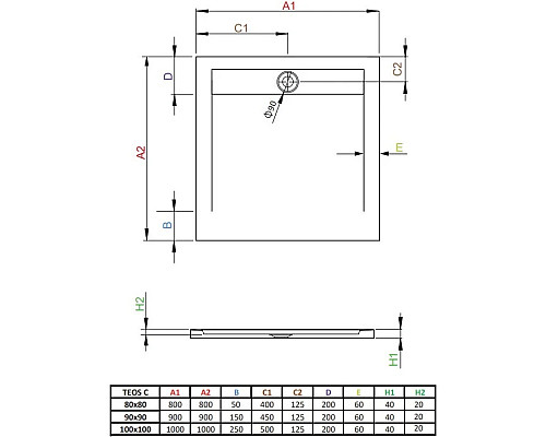 Santeh-Crystal.ru: Поддон из литого мрамора 90x90 см Radaway Teos C Cemento HTC9090-74 Приобрести Поддон из литого мрамора 90x90 см Radaway Teos C Cemento HTC9090-74 в магазине сантехники Santeh-Crystal.ru