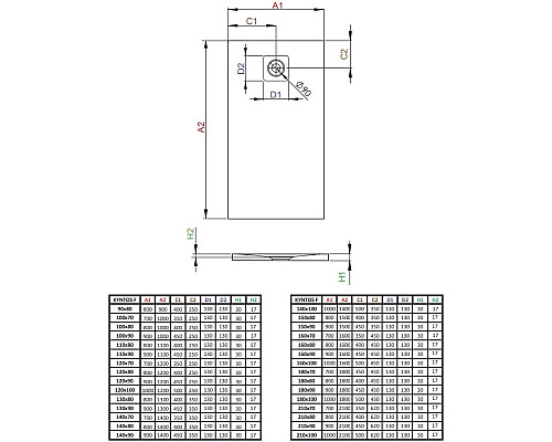 Заказать Поддон из литого мрамора 180x70 см Radaway Kyntos F Cemento HKF18070-74 в магазине сантехники Santeh-Crystal.ru
