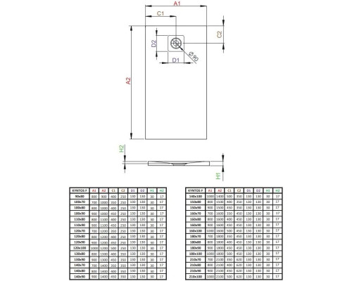 Заказать Поддон из литого мрамора 140x80 см Radaway Kyntos F Black HKF14080-54 в магазине сантехники Santeh-Crystal.ru