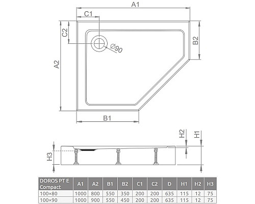 Santeh-Crystal.ru: Акриловый поддон 100x80 см Radaway Doros PT E Compact SDRPTP1080-05L Заказать Акриловый поддон 100x80 см Radaway Doros PT E Compact SDRPTP1080-05L в магазине сантехники Santeh-Crystal.ru