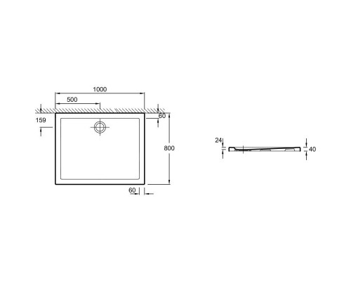 Приобрести Керамический поддон 100х80 см Jacob Delafon Kyreo ENF90-00 в магазине сантехники Santeh-Crystal.ru
