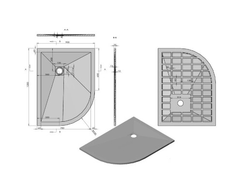 Заказать Душевой поддон из литого мрамора 120х90 см Vincea VST-4SQ9012W-L в магазине сантехники Santeh-Crystal.ru