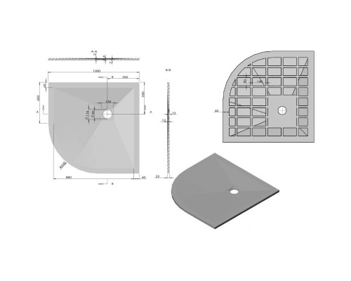 Приобрести Душевой поддон из литого мрамора 100х100 см Vincea VST-4SQ1010W в магазине сантехники Santeh-Crystal.ru