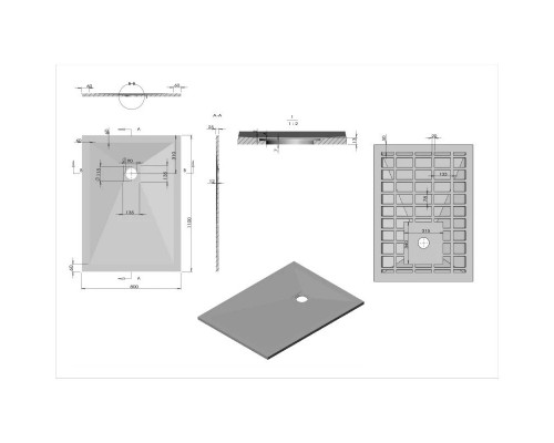 Купить Душевой поддон из литого мрамора 110х80 см Vincea VST-4SR8011W в магазине сантехники Santeh-Crystal.ru