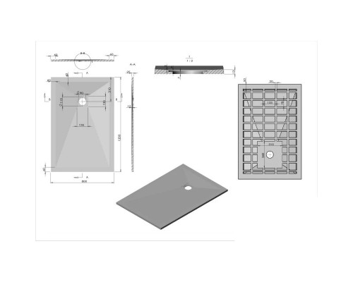 Заказать Душевой поддон из литого мрамора 120х80 см Vincea VST-4SR8012G в магазине сантехники Santeh-Crystal.ru