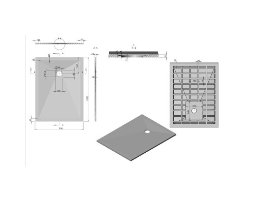 Заказать Душевой поддон из литого мрамора 120х90 см Vincea VST-4SR9012G в магазине сантехники Santeh-Crystal.ru