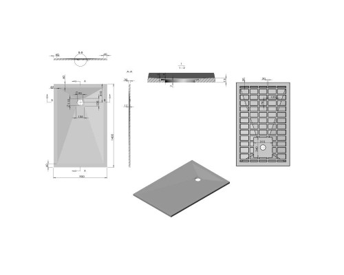 Купить Душевой поддон из литого мрамора 140х90 см Vincea VST-4SR9014A в магазине сантехники Santeh-Crystal.ru