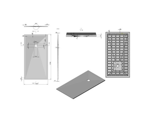 Купить Душевой поддон из литого мрамора 170х90 см Vincea VST-4SR9017W в магазине сантехники Santeh-Crystal.ru