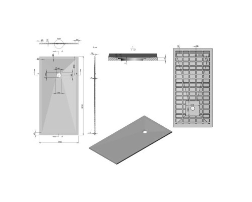 Купить Душевой поддон из литого мрамора 180х90 см Vincea VST-4SR9018W в магазине сантехники Santeh-Crystal.ru