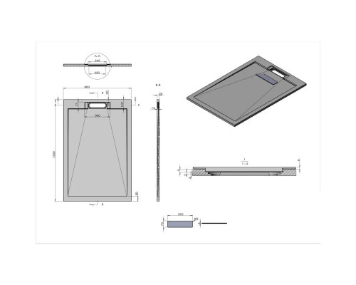 Приобрести Душевой поддон из литого мрамора 120х80 см Vincea VST-4SRL8012W в магазине сантехники Santeh-Crystal.ru