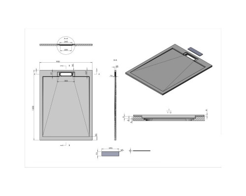 Купить Душевой поддон из литого мрамора 120х90 см Vincea VST-4SRL9012W в магазине сантехники Santeh-Crystal.ru