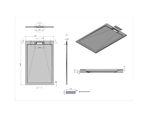 Купить Душевой поддон из литого мрамора 140х90 см Vincea VST-4SRL9014W в магазине сантехники Santeh-Crystal.ru