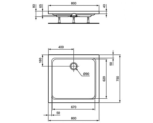 Santeh-Crystal.ru: Акриловый поддон 80x75 см Ideal Standard Hotline K277101 Купить Акриловый поддон 80x75 см Ideal Standard Hotline K277101 в магазине сантехники Santeh-Crystal.ru