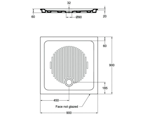 Заказать Керамический поддон 90х90 см Ideal Standard Connect T266501 в магазине сантехники Santeh-Crystal.ru