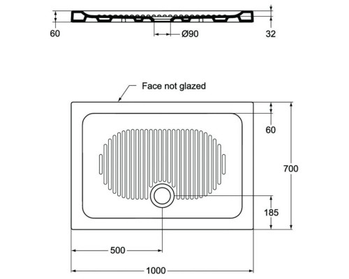 Купить Керамический поддон 100х70 см Ideal Standard Connect T267401 в магазине сантехники Santeh-Crystal.ru