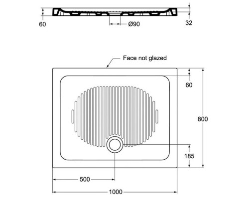 Купить Керамический поддон 100х80 см Ideal Standard Connect T267601 в магазине сантехники Santeh-Crystal.ru